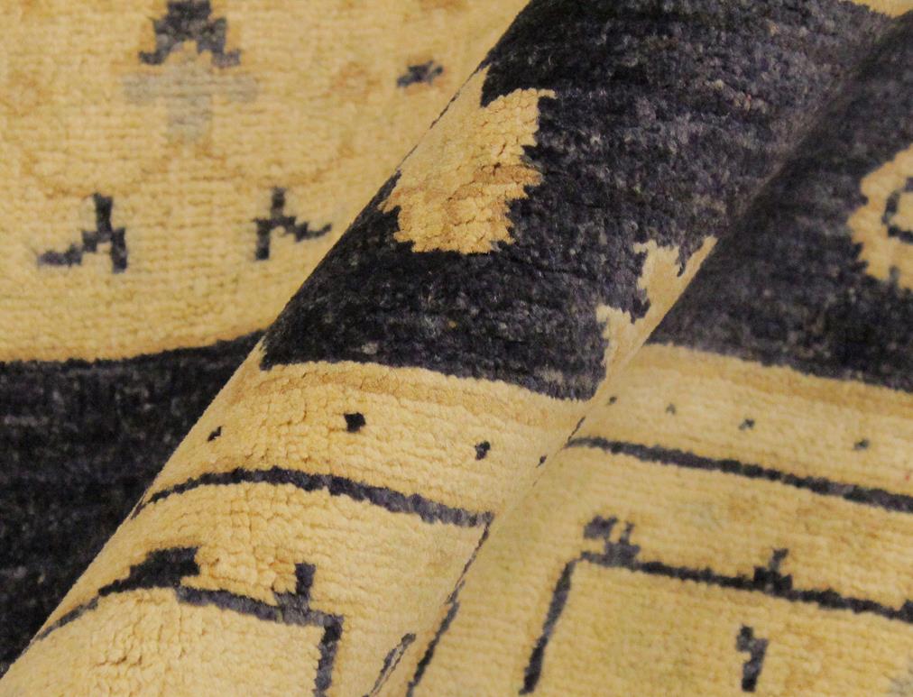 handmade Transitional Kafkaz Blue Tan Hand Knotted RECTANGLE 100% WOOL area rug 5 x 8