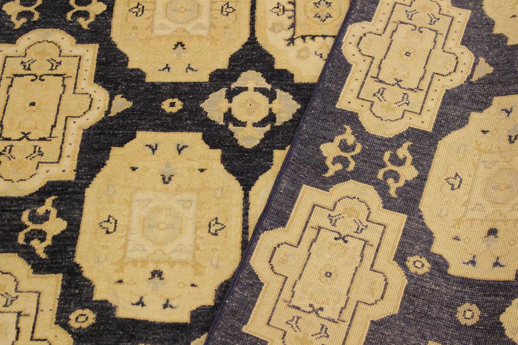 handmade Transitional Kafkaz Blue Tan Hand Knotted RECTANGLE 100% WOOL area rug 5 x 8