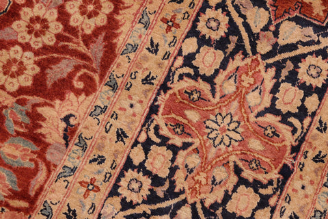 handmade Transitional Shahid Rust Blue Hand Knotted RECTANGLE 100% WOOL area rug 8x10
