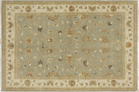 handmade Traditional Kafkaz Gray Ivory Hand Knotted RECTANGLE 100% WOOL area rug 4x6