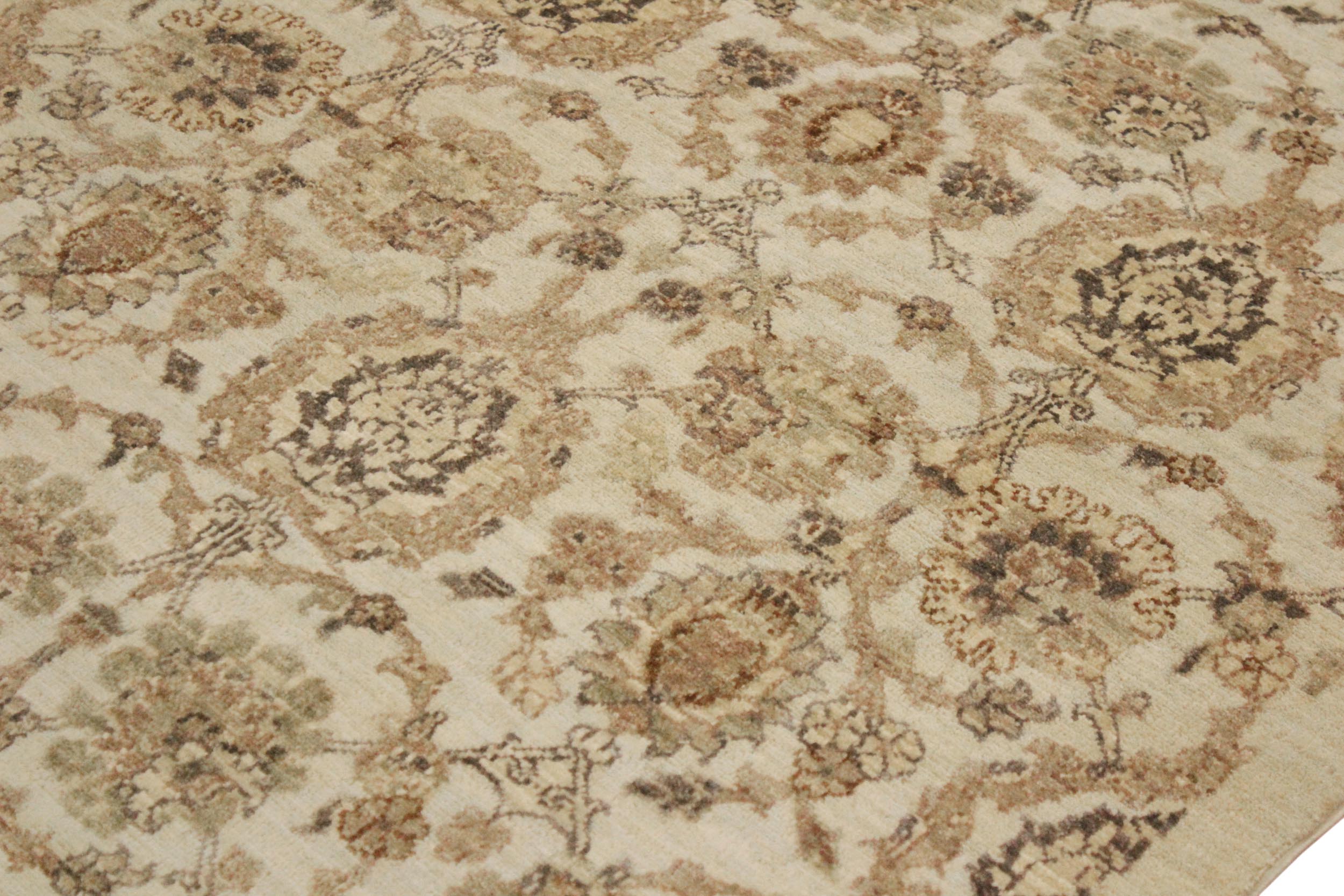 handmade Modern Kafkaz Ivory Tan Hand Knotted RECTANGLE 100% WOOL area rug 4' x 6'