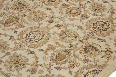 handmade Modern Kafkaz Ivory Tan Hand Knotted RECTANGLE 100% WOOL area rug 4' x 6'