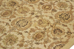 handmade Transitional Kafkaz Ivory Tan Hand Knotted RECTANGLE 100% WOOL area rug 4 x 6