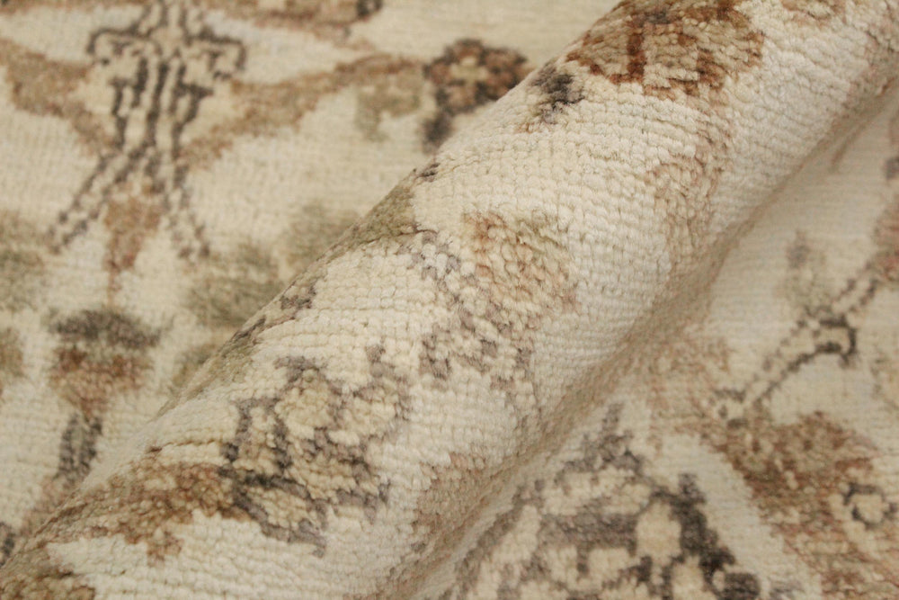 handmade Modern Kafkaz Ivory Tan Hand Knotted RECTANGLE 100% WOOL area rug 4' x 6'