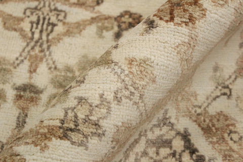 handmade Modern Kafkaz Ivory Tan Hand Knotted RECTANGLE 100% WOOL area rug 4' x 6'