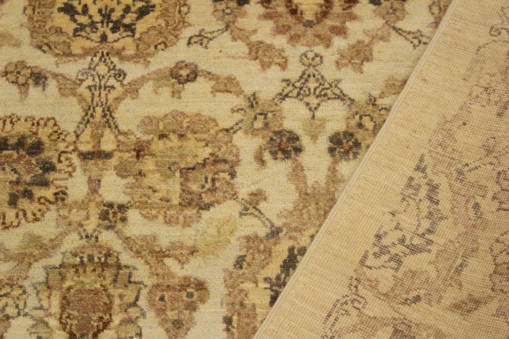 handmade Transitional Kafkaz Ivory Tan Hand Knotted RECTANGLE 100% WOOL area rug 4 x 6