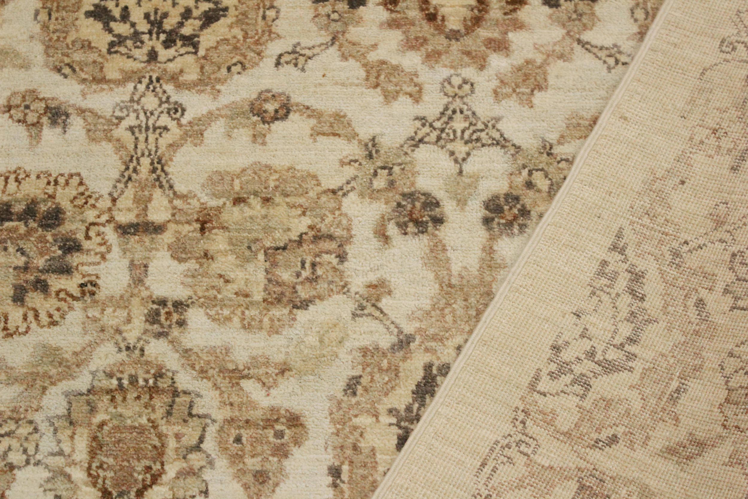 handmade Modern Kafkaz Ivory Tan Hand Knotted RECTANGLE 100% WOOL area rug 4' x 6'