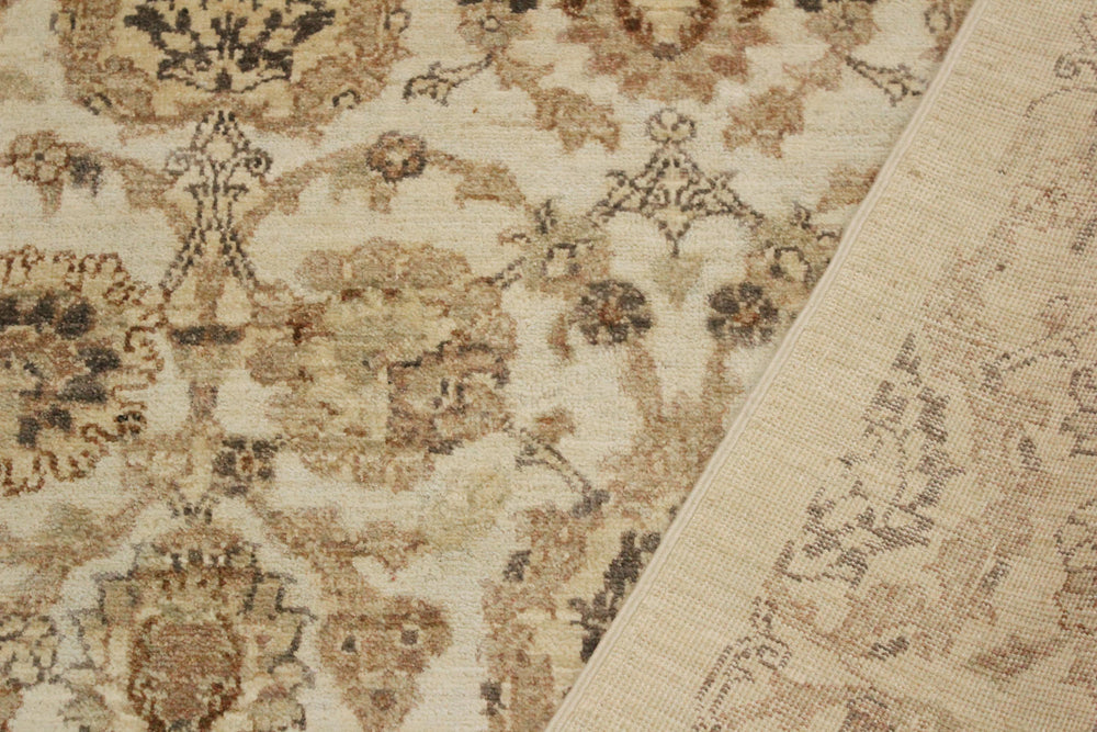 handmade Modern Kafkaz Ivory Tan Hand Knotted RECTANGLE 100% WOOL area rug 4' x 6'