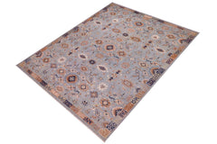 handmade Traditional Kafkaz Blue Tan Hand Knotted RECTANGLE 100% WOOL area rug 9 x 12
