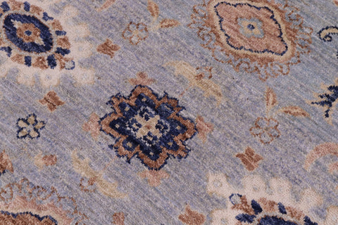 handmade Modern Kafkaz Blue Tan Hand Knotted RECTANGLE 100% WOOL area rug 9' x 12'