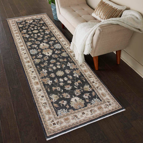 handmade Traditional Kafkaz Gray Ivory Hand Knotted RUNNER 100% WOOL area rug 3' x 8'