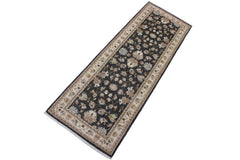 handmade Traditional Kafkaz Gray Ivory Hand Knotted RUNNER 100% WOOL area rug 3' x 8'