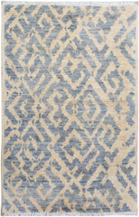 handmade Modern Kafkaz Ivory Gray Hand Knotted RECTANGLE 100% WOOL area rug 2 x 3
