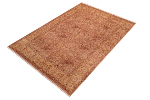 handmade Transitional William Tan Gold Hand Knotted RECTANGLE 100% WOOL area rug 8x10