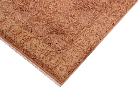 handmade Transitional William Tan Gold Hand Knotted RECTANGLE 100% WOOL area rug 8x10