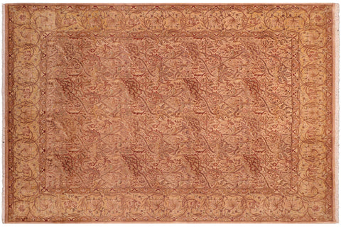 handmade Transitional William Tan Gold Hand Knotted RECTANGLE 100% WOOL area rug 8x10