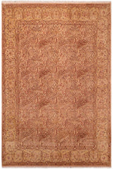 Traditional William Vera Tan Gold Hand Knotted Area rugs 8 x 10