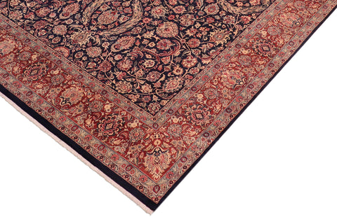 handmade Traditional Dabir Blue Brown Hand Knotted RECTANGLE 100% WOOL area rug 8x10