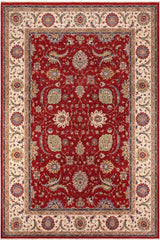 handmade Traditional Kafkaz Rust Ivory Hand Knotted RECTANGLE 100% WOOL area rug 9 x 12
