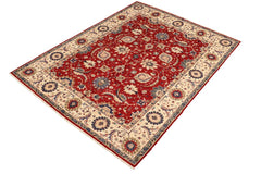 handmade Traditional Kafkaz Red Ivory Hand Knotted RECTANGLE 100% WOOL area rug 8 x 10