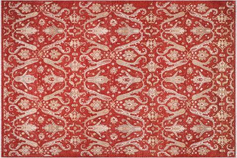 Eclectic Ziegler Rubie Red/Red Wool Rug - 8'10'' x 12'2''