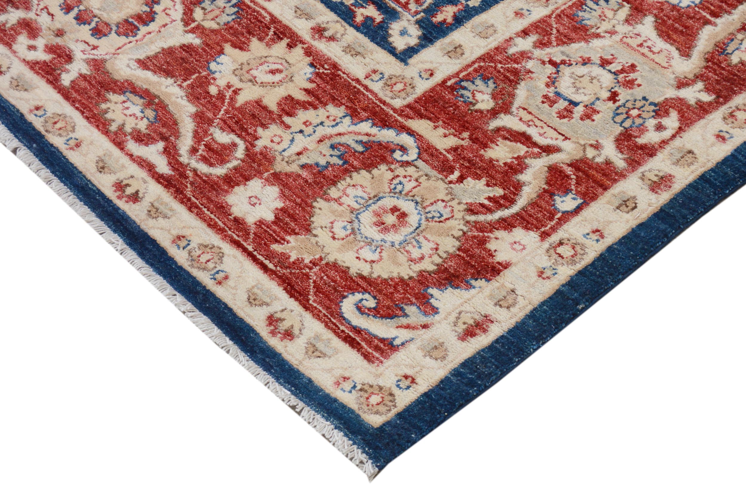 handmade Traditional Kafkaz Red Blue Hand Knotted RECTANGLE 100% WOOL area rug 9' x 12'