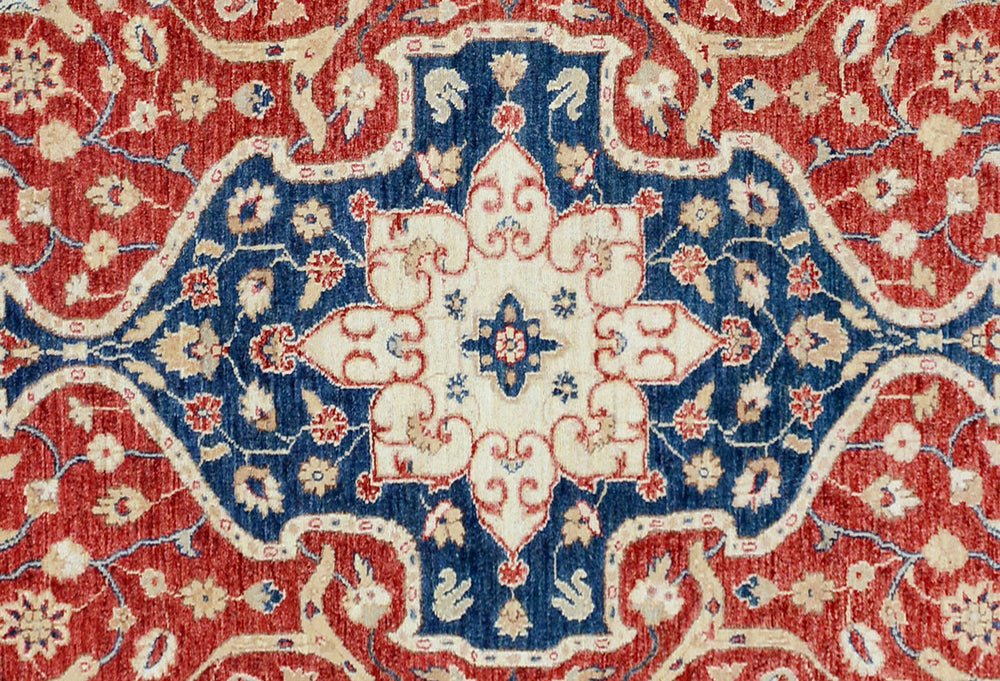 handmade Traditional Kafkaz Red Blue Hand Knotted RECTANGLE 100% WOOL area rug 9' x 12'