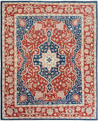 handmade Traditional Heriz Red Blue Hand Knotted RECTANGLE 100% WOOL area rug 9 x 12