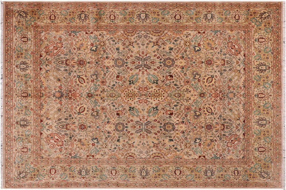 handmade Traditional  Lt. Tan Lt. Tan Hand Knotted RECTANGLE 100% WOOL area rug 8' x 10'