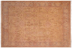8x10 hand knotted Vegetable Dyed wool rug in gold and gray - Sultanabad Melinda