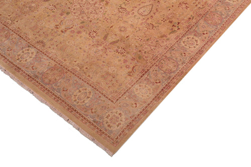 handmade Transitional Sultanabad Gold Gray Hand Knotted RECTANGLE 100% WOOL area rug 8x10