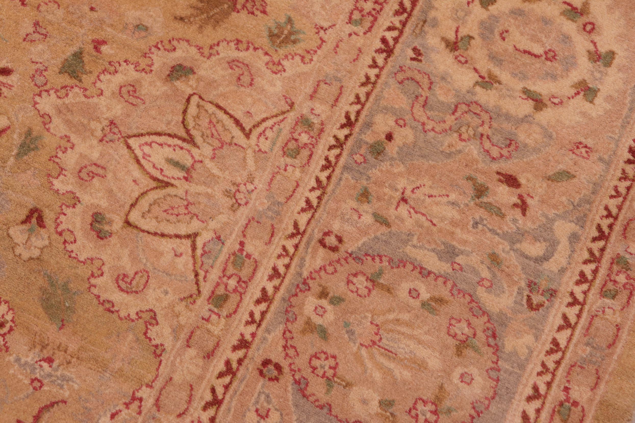 handmade Transitional Sultanabad Gold Gray Hand Knotted RECTANGLE 100% WOOL area rug 8x10