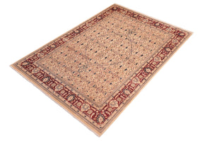 handmade Traditional Tabriz Beige Red Hand Knotted RECTANGLE 100% WOOL area rug 8x10