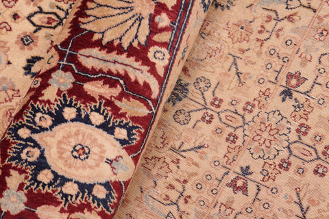 handmade Traditional Tabriz Beige Red Hand Knotted RECTANGLE 100% WOOL area rug 8x10