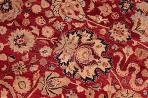 handmade Transitional Anmol Agra Red Blue Hand Knotted RECTANGLE 100% WOOL area rug 8x10