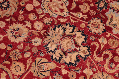 handmade Transitional Anmol Agra Red Blue Hand Knotted RECTANGLE 100% WOOL area rug 8x10