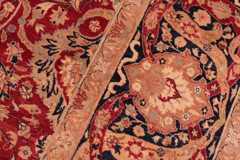 handmade Transitional Anmol Agra Red Blue Hand Knotted RECTANGLE 100% WOOL area rug 8x10