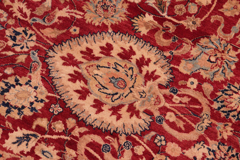 handmade Transitional Anmol Agra Red Blue Hand Knotted RECTANGLE 100% WOOL area rug 8x10