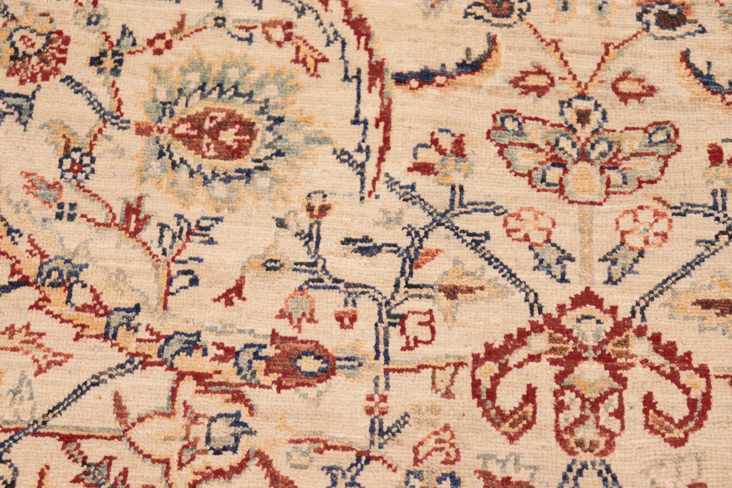 handmade Traditional Kafkaz Beige Lt. Green Hand Knotted RECTANGLE 100% WOOL area rug 7x10