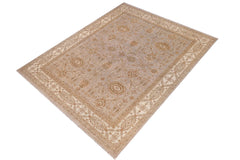 handmade Traditional Kafkaz Gray Ivory Hand Knotted RECTANGLE 100% WOOL area rug 9x12