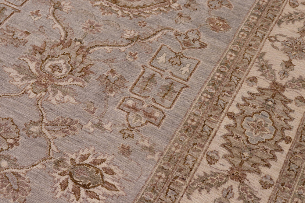 handmade Traditional Kafkaz Gray Ivory Hand Knotted RECTANGLE 100% WOOL area rug 9x12