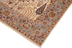 handmade Transitional Kafkaz Beige Blue Hand Knotted RECTANGLE 100% WOOL area rug 8 x 10