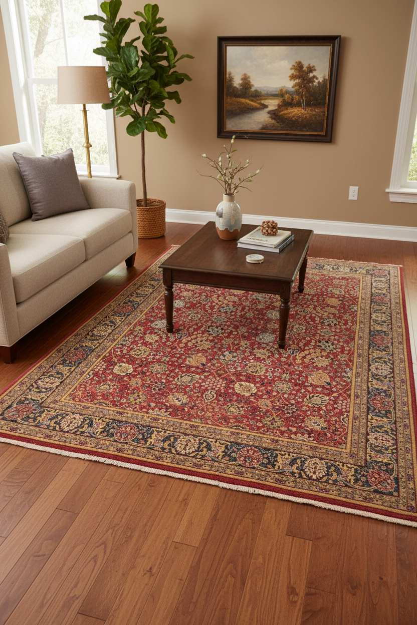 handmade Traditional  Red Blue Hand Knotted RECTANGLE 100% WOOL area rug 8' x 11'