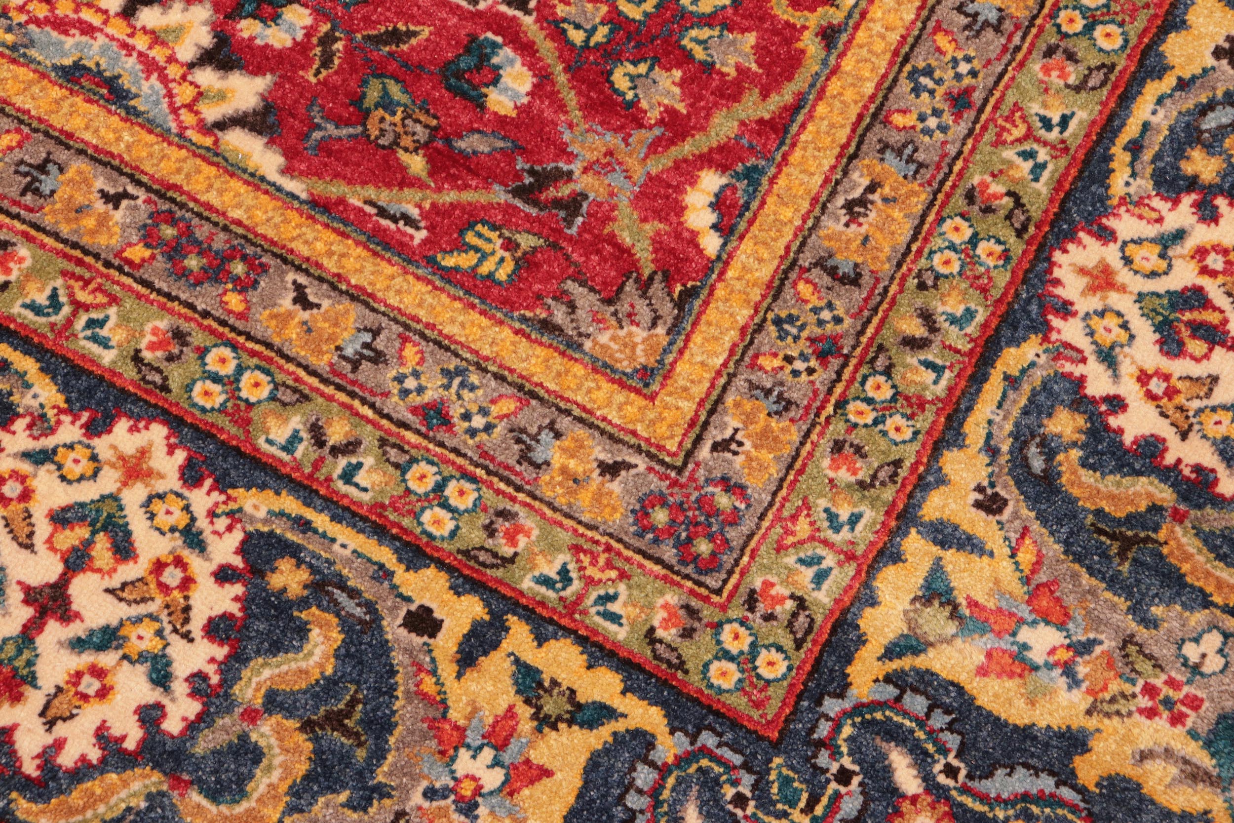 handmade Traditional  Red Blue Hand Knotted RECTANGLE 100% WOOL area rug 8' x 11'