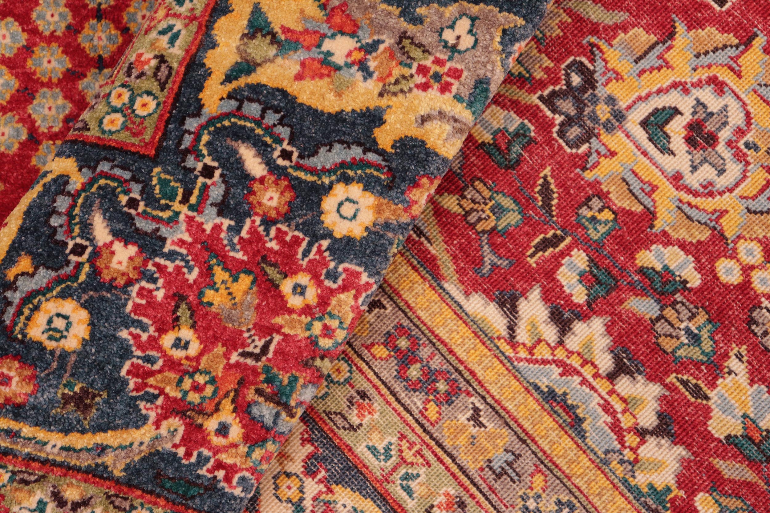 handmade Traditional  Red Blue Hand Knotted RECTANGLE 100% WOOL area rug 8' x 11'