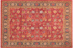 handmade Traditional  Red Blue Hand Knotted RECTANGLE 100% WOOL area rug 8' x 11'