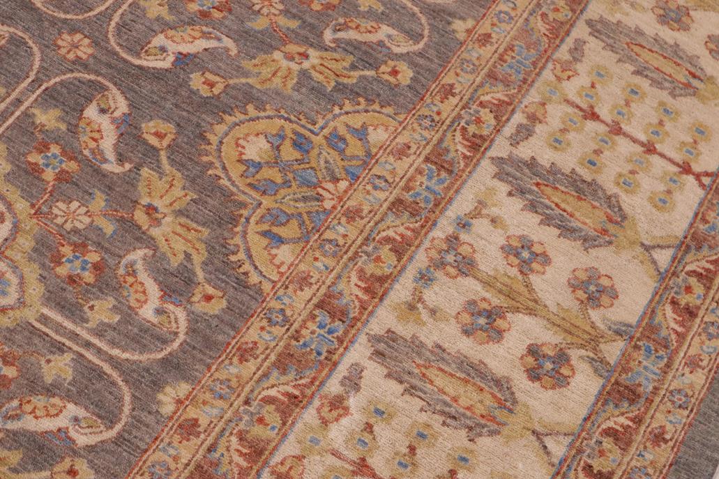 handmade Transitional Kafkaz Gray Ivory Hand Knotted RECTANGLE 100% WOOL area rug 8 x 11