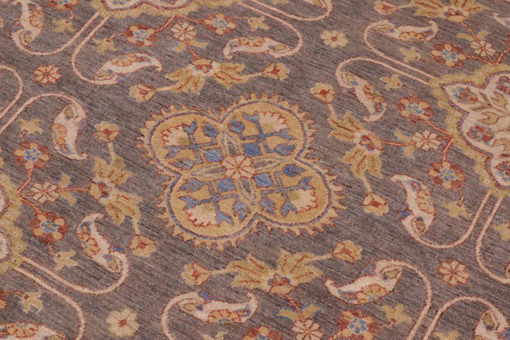 handmade Transitional Kafkaz Gray Ivory Hand Knotted RECTANGLE 100% WOOL area rug 8 x 11