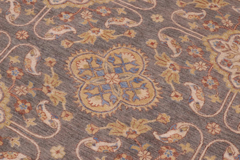 handmade Transitional Kafkaz Gray Ivory Hand Knotted RECTANGLE 100% WOOL area rug 8' x 11'