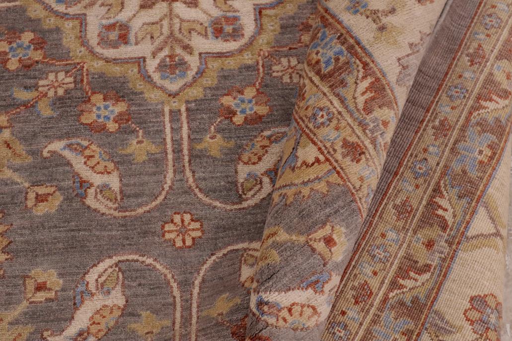 handmade Transitional Kafkaz Gray Ivory Hand Knotted RECTANGLE 100% WOOL area rug 8 x 11